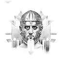 Maximus Gladiator, Colosseum background tattoo design idea