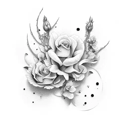 flores y pajaro guardabarranco tattoo design idea