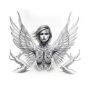 fallen angel tattoo design idea