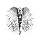 fallen angel tattoo design idea