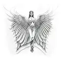 fallen angel tattoo design idea