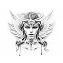 fallen angel tattoo design idea