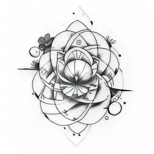 Design a tattoo of a flower with space for 10 letters in the center of the flower, on the left breast of a man. tattoo design idea