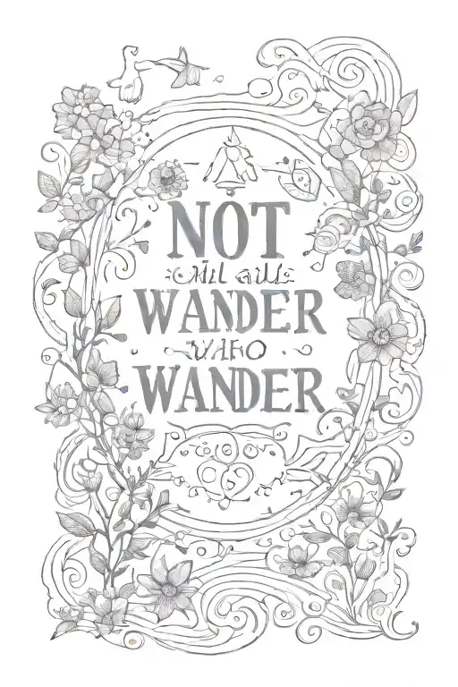 quote 'Not all who wander tattoo design idea