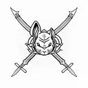 ninja rabbit sword tattoo design idea