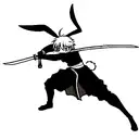 ninja rabbit sword tattoo design idea