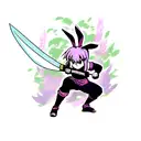 ninja rabbit sword tattoo design idea