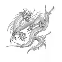 Lightning Bolt dragon tattoo design idea