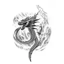 Lightning Bolt dragon tattoo design idea