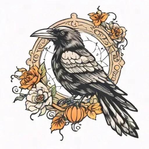 crow witchy astrology tattoo design tattoo design idea