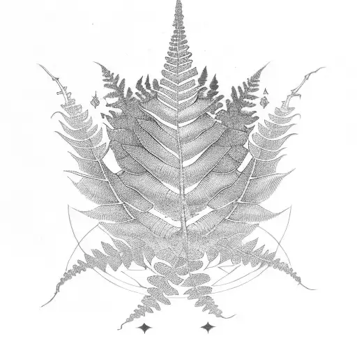 fern occult tattoo design idea