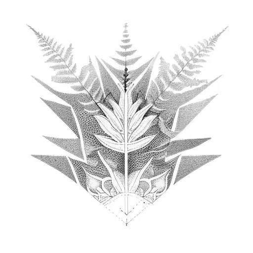 fern crystals  tattoo design idea