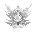 fern crystals  tattoo design idea