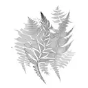 fern crystals  tattoo design idea
