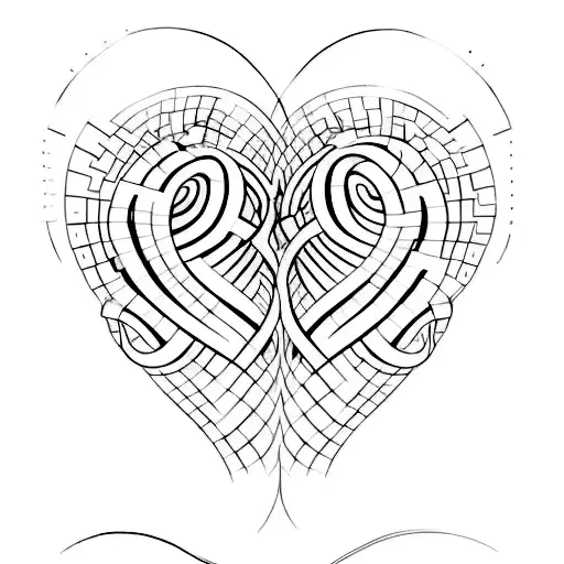 A design featuring two halves of a heart coming together to form a whole, symbolizing soulmates tattoo design idea