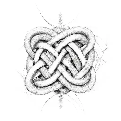 Two souls intertwined in an infinite love knot tattoo design idea