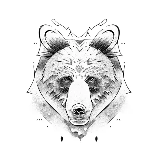 american traditional style bear tattoo design idea