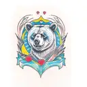 traditional style bear tattoo design idea