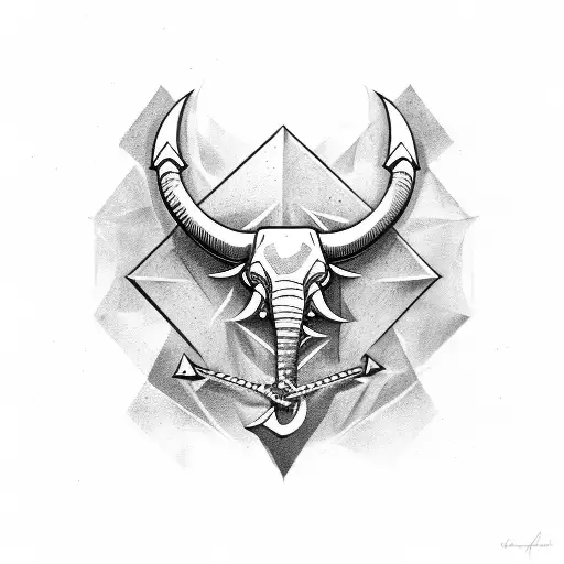 bull anchor batman logo elephant anchor tattoo design idea