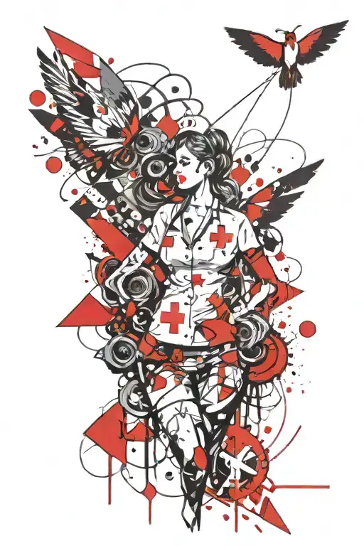 nurse symbolizing healing tattoo design idea