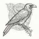 forearm band with the raven of blackbird-alterbridge tattoo design idea