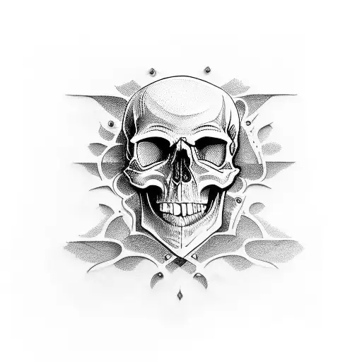 skull bench press tattoo design idea