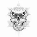skull bench press tattoo design idea