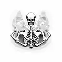skeleton do bench press tattoo design idea