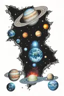 Chakra Planets Galaxy tattoo design idea