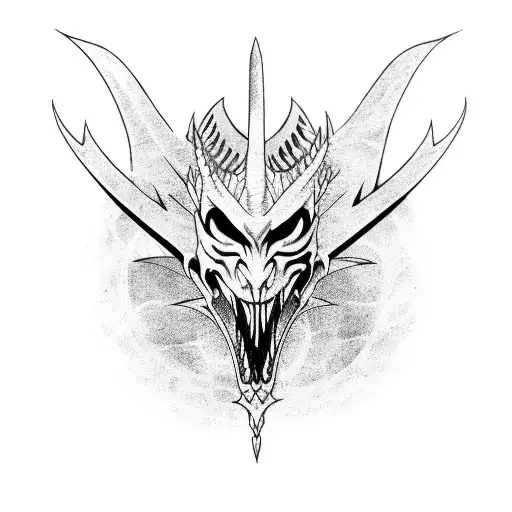 Dragon con espada tattoo design idea