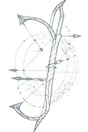 Bow and arrow  tattoo design idea