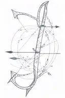 Bow and arrow  tattoo design idea