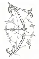 Bow and arrow  tattoo design idea