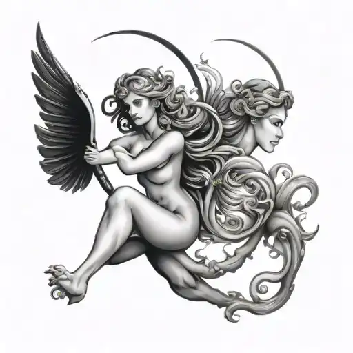 Aquarius and Virgo tattoo design idea