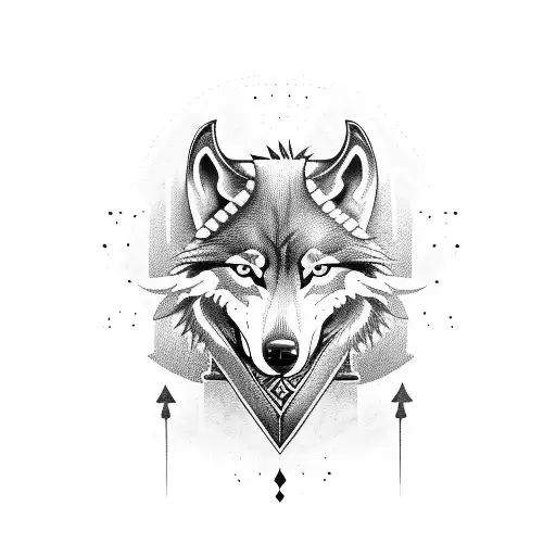  Viking with a wolf head tattoo design idea