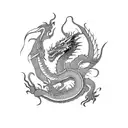 Dragon with half Nordic style and half Punjabi  tattoo design idea