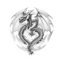 Dragon with half Nordic style and half Punjabi  tattoo design idea