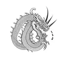 Dragon with half Nordic style and half Punjabi  tattoo design idea