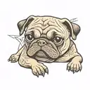 bjj pug dog tattoo design idea