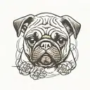bjj pug dog tattoo design idea