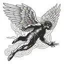 icarus falling from sky tattoo design idea