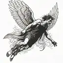 icarus falling from sky tattoo design idea