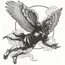 icarus falling from sky tattoo design idea