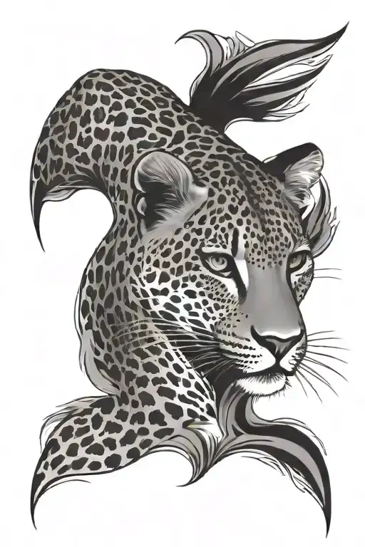 leopard print tattoo design idea