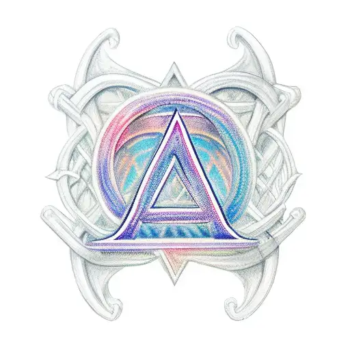 Letters K, M and D with wiccan theme tattoo design idea