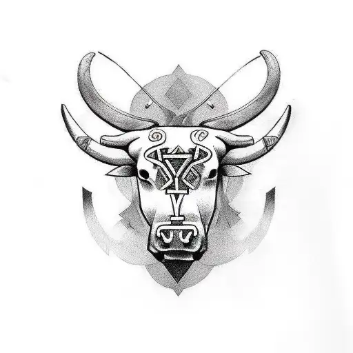 irish celtic style tattoo woth taurus bull. i want to have a band included as its for my upper forearm to wrap around tattoo design idea