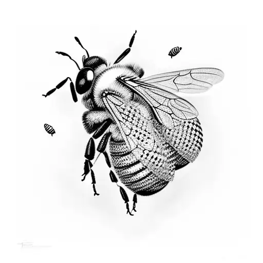 bees with honeycomb  tattoo design idea
