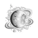 planet Venus, centered on a chest tattoo design idea