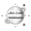 planet Venus, centered on a chest tattoo design idea