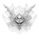 garter with gun  tattoo design idea